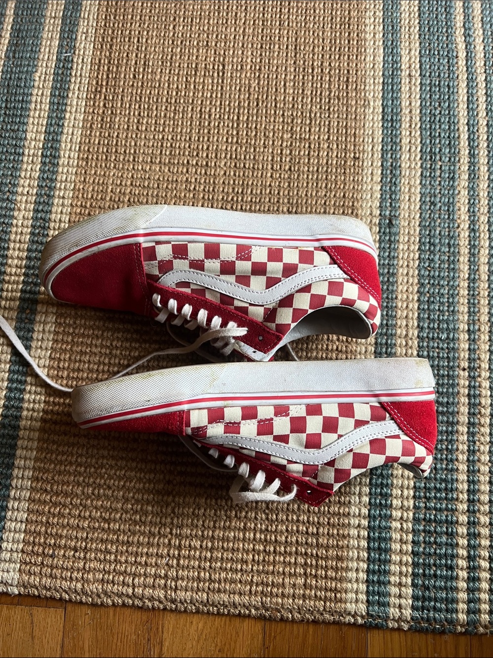 Vans Red and White Checkerboard Low-Top Sneakers - Picture 7 of 8
